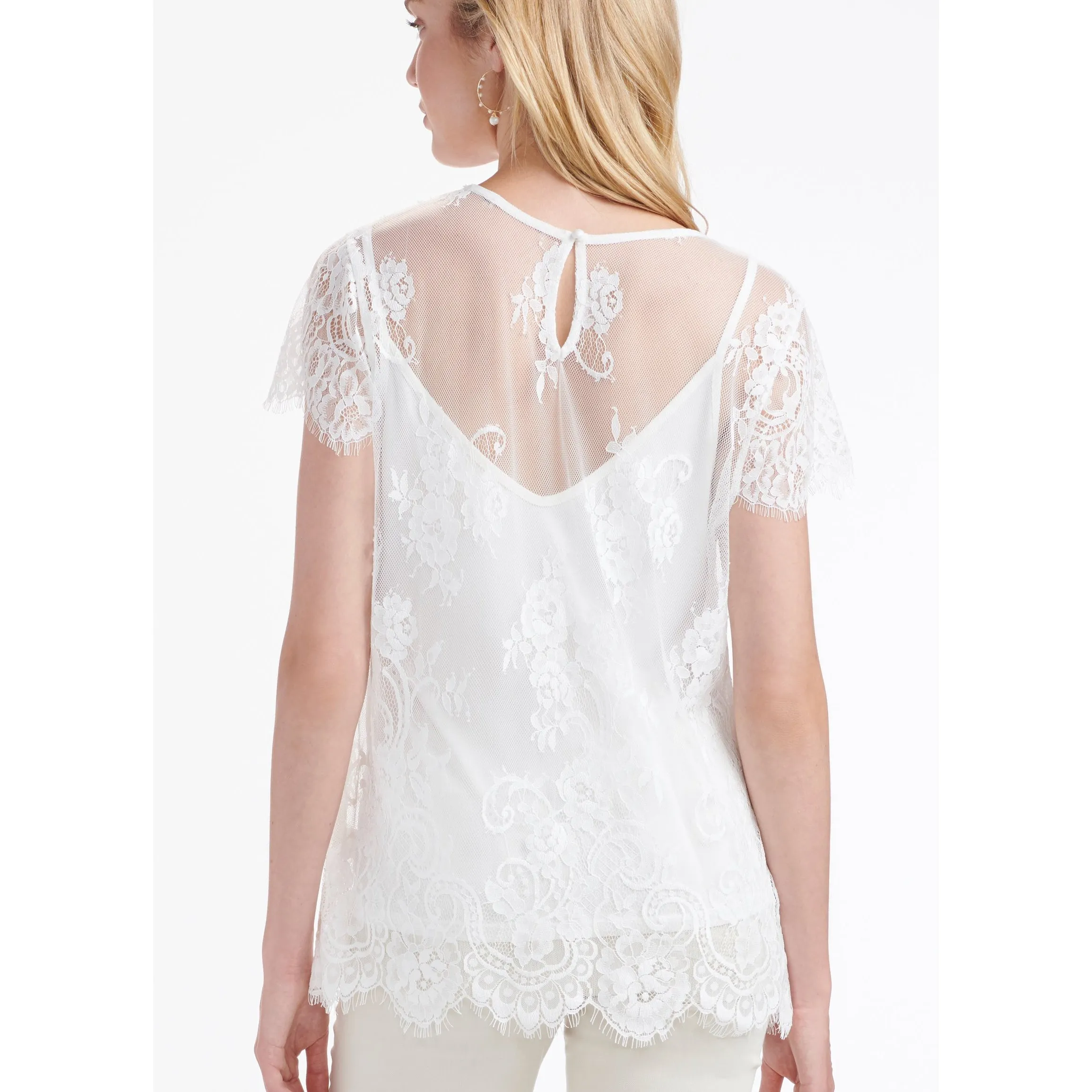 Charlie Paige Layered Top with Lace