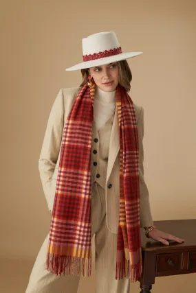 Classic Check Red Wide Scarf