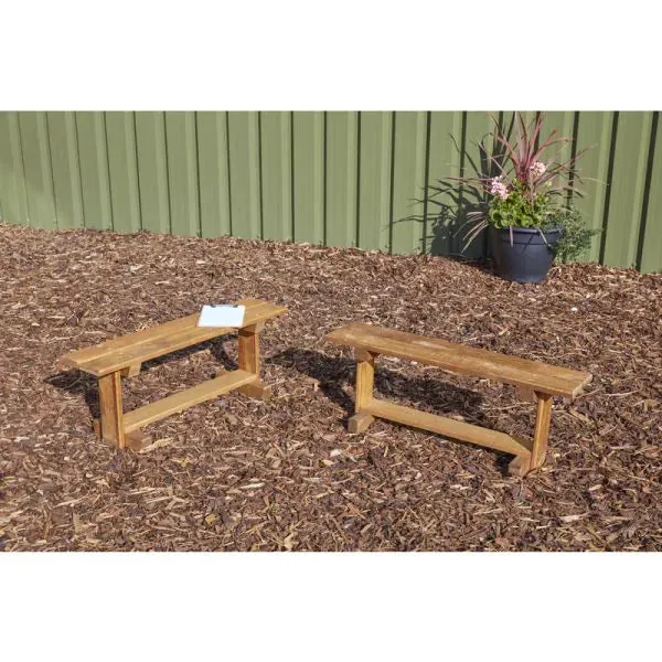 Compact Wooden Mini Benches (2Pk)