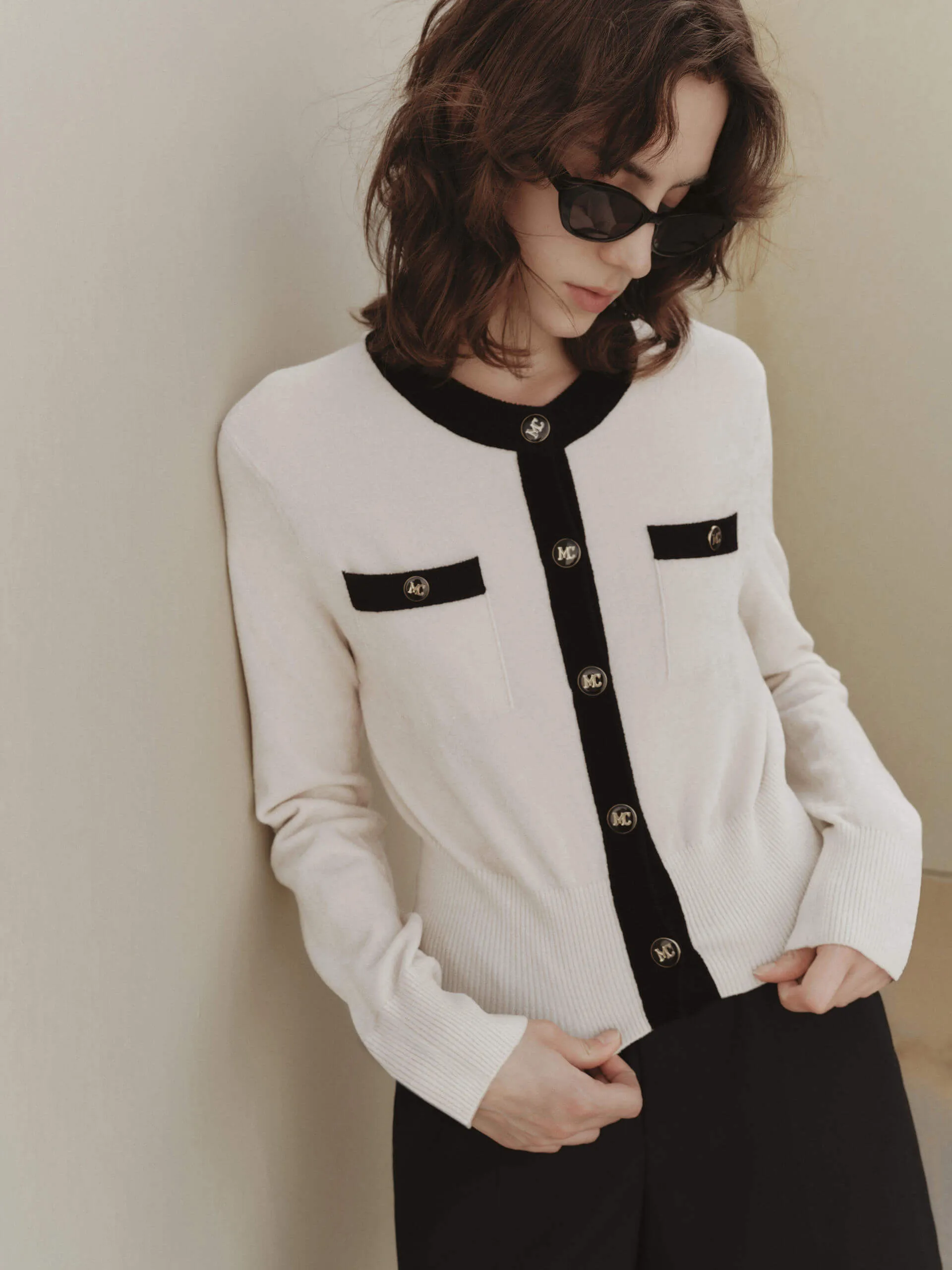 Contrast Knitted Cardigan