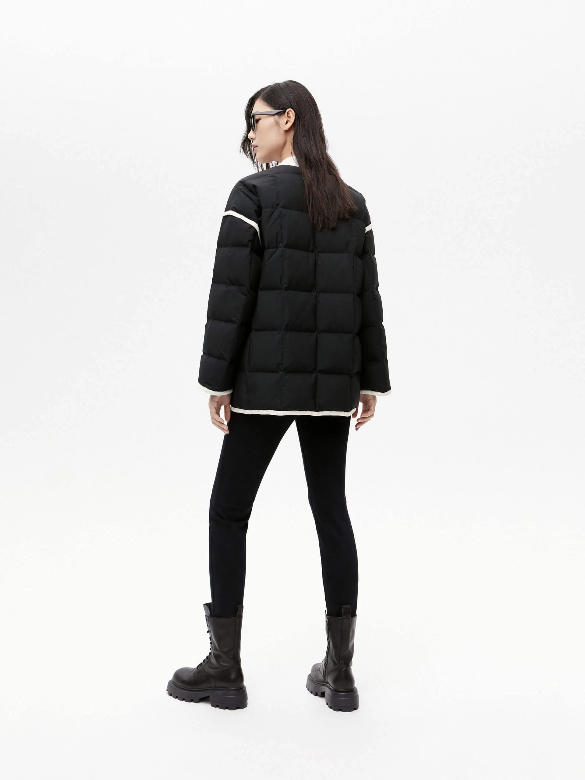 Contrast Trim Puffer Jacket