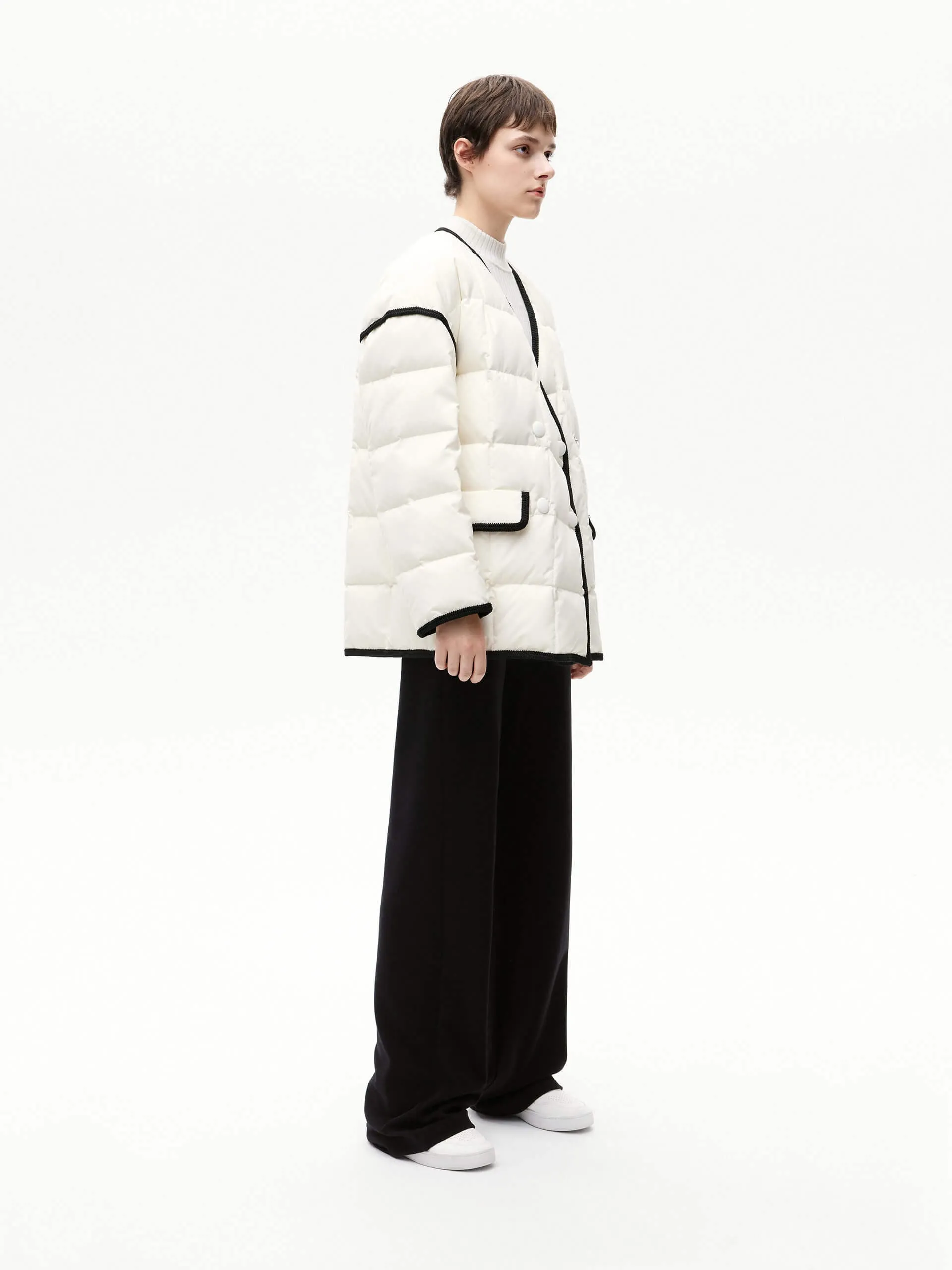 Contrast Trim Puffer Jacket