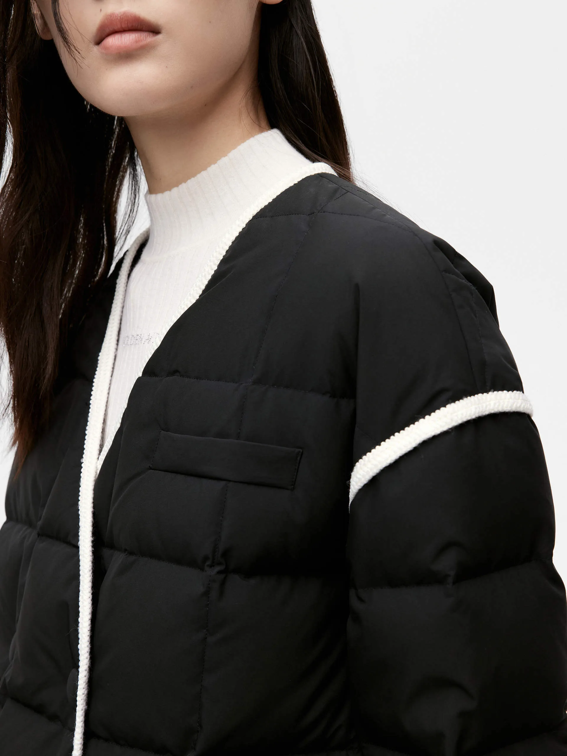 Contrast Trim Puffer Jacket