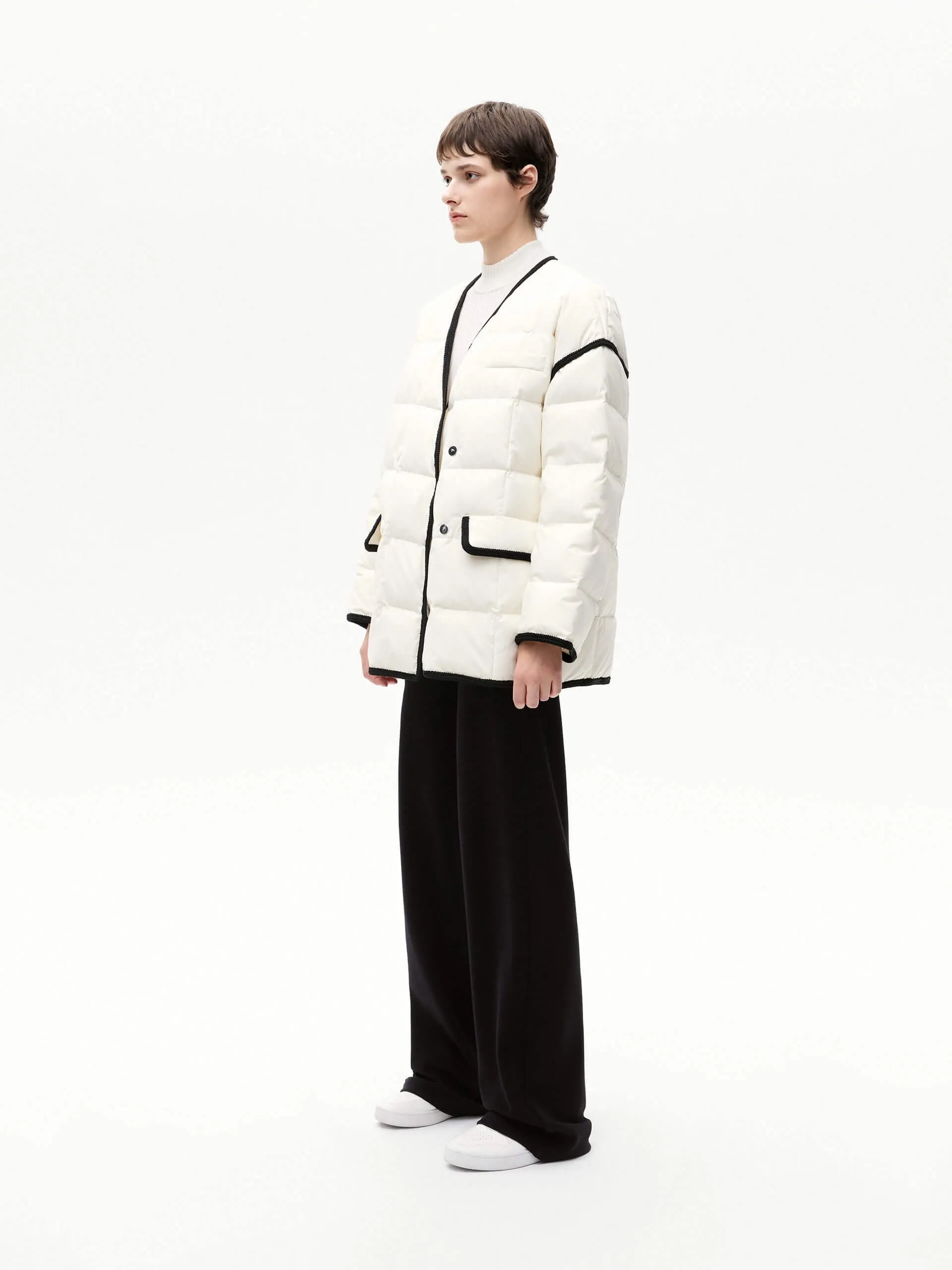 Contrast Trim Puffer Jacket