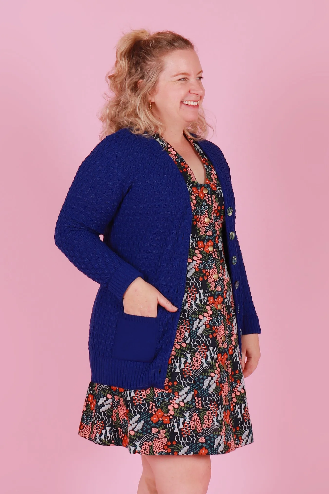 Cosy Clementine Cardie Electric Blue