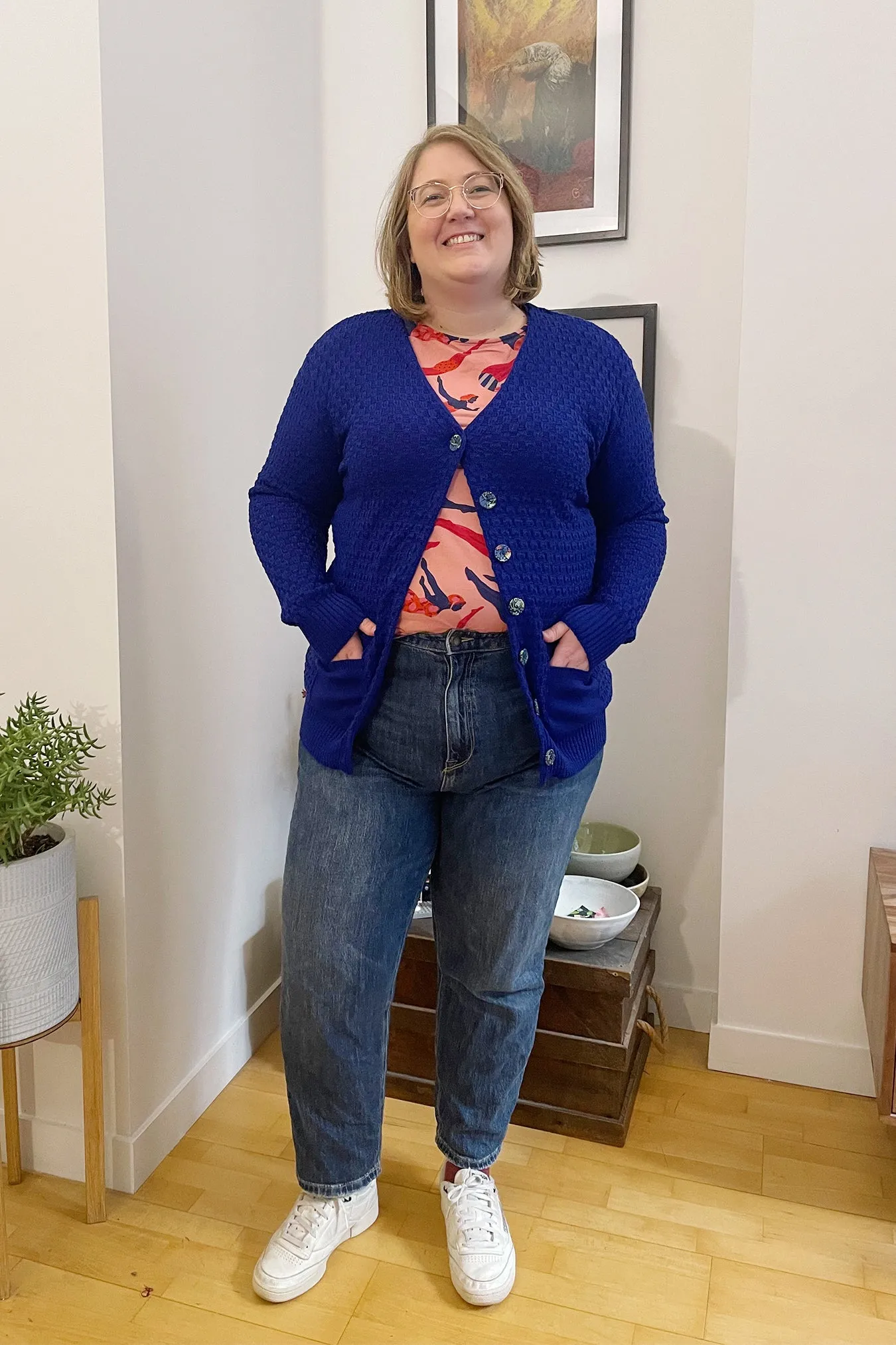 Cosy Clementine Cardie Electric Blue