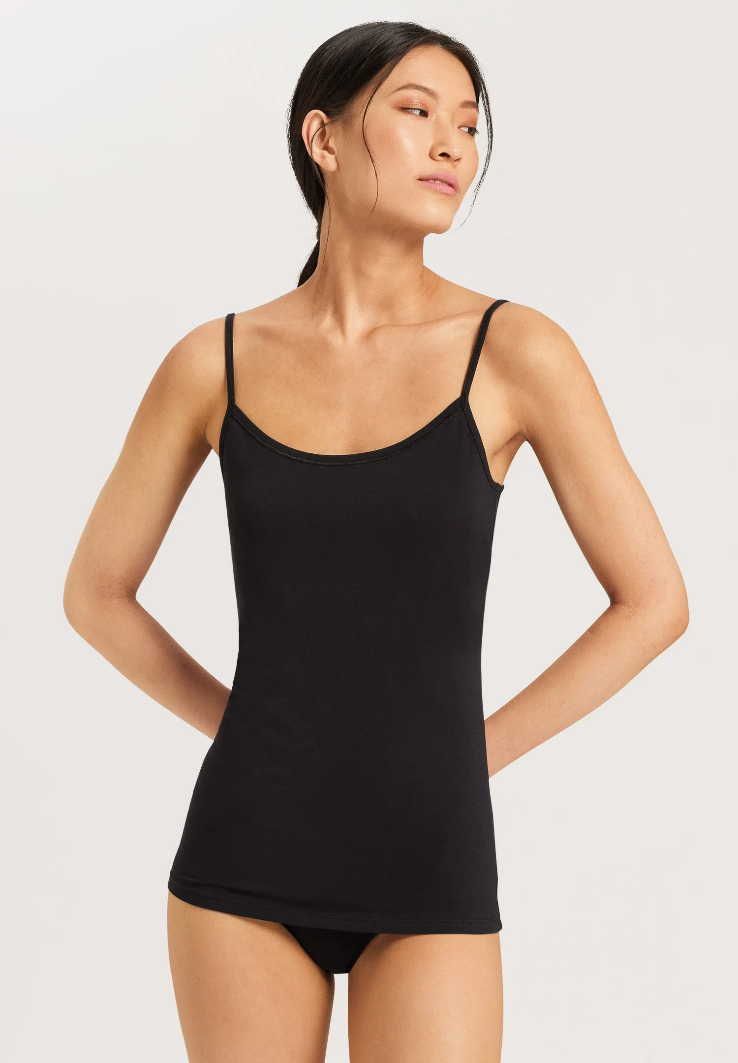 Cotton Sensation Cotton Round Neck  Camisole | Black 71412-019