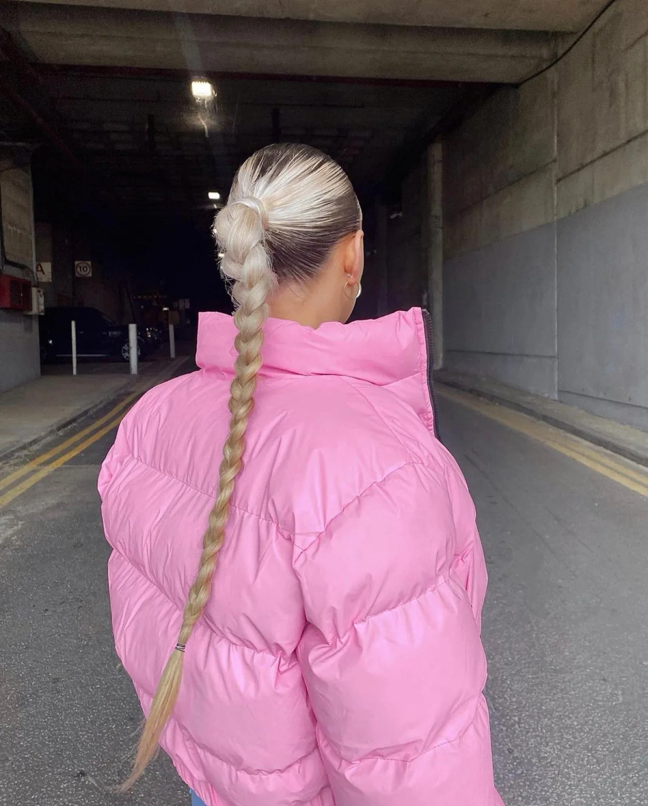 Crop Puffer Jacket - Hot Pink