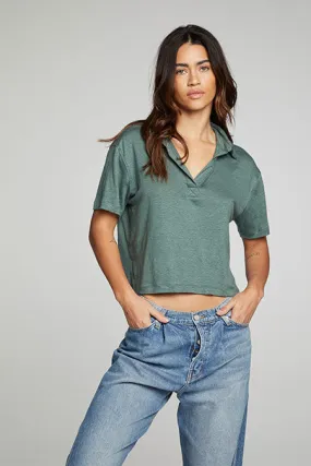 Cropped Polo Boxy Short Sleeve Tee