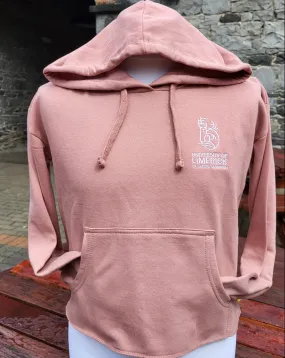 Cropped Top with Hoodie in Dusty Pink