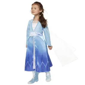 Disney Frozen 2 Elsa Adventure Girls Role-Play Dress Features Ice Crystal Winged Cape, Sleek Dress Cut with Glittery, Frosty Trim - Fits Sizes 4-6X, For Ages 3 