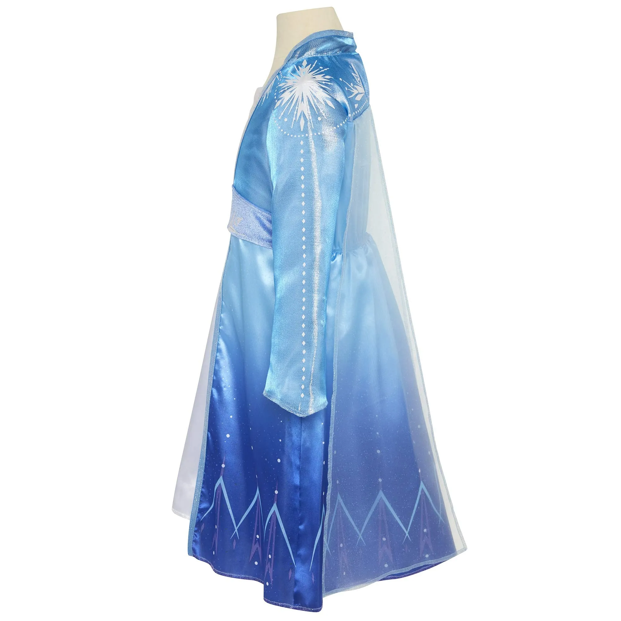 Disney Frozen 2 Elsa Adventure Girls Role-Play Dress Features Ice Crystal Winged Cape, Sleek Dress Cut with Glittery, Frosty Trim - Fits Sizes 4-6X, For Ages 3 