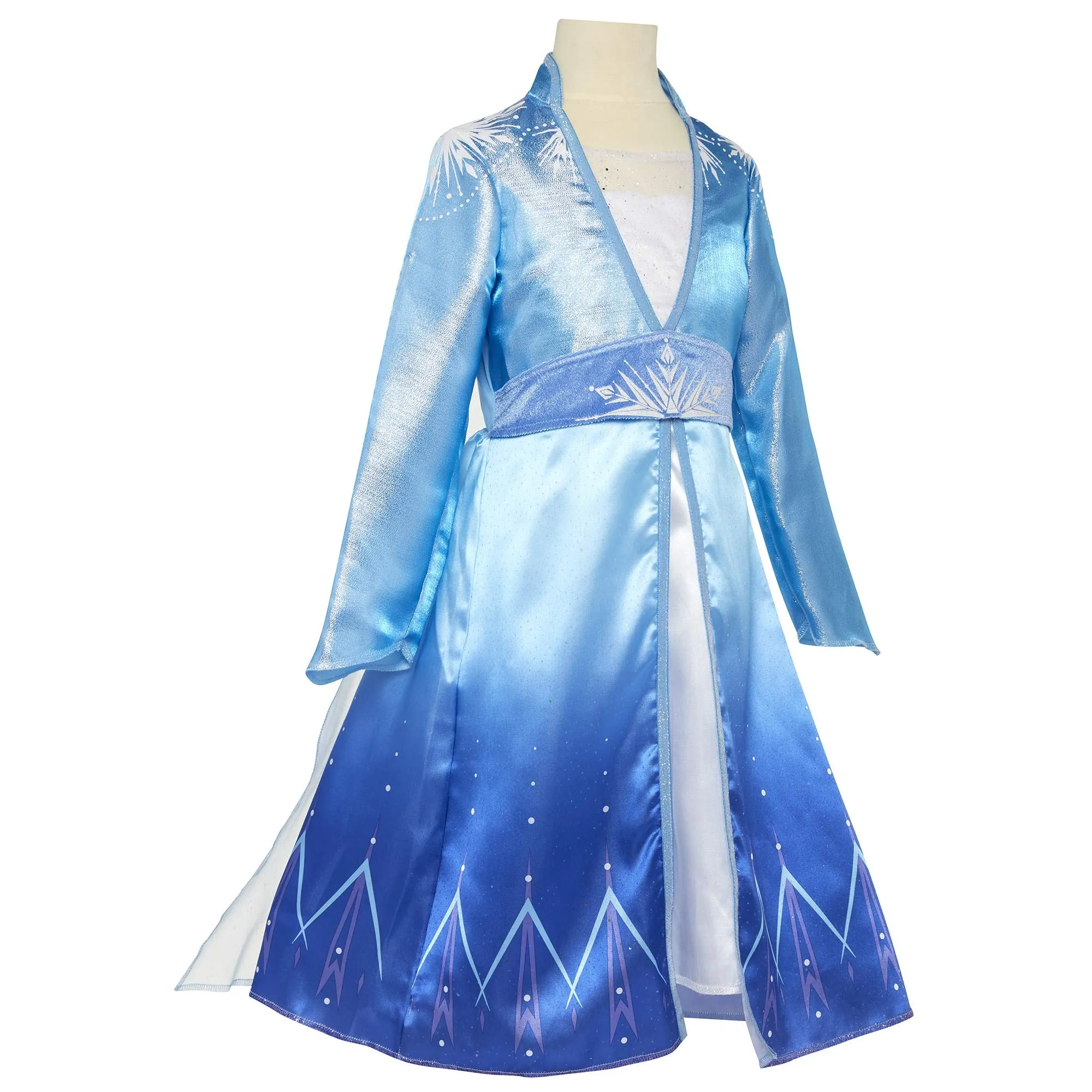 Disney Frozen 2 Elsa Adventure Girls Role-Play Dress Features Ice Crystal Winged Cape, Sleek Dress Cut with Glittery, Frosty Trim - Fits Sizes 4-6X, For Ages 3 