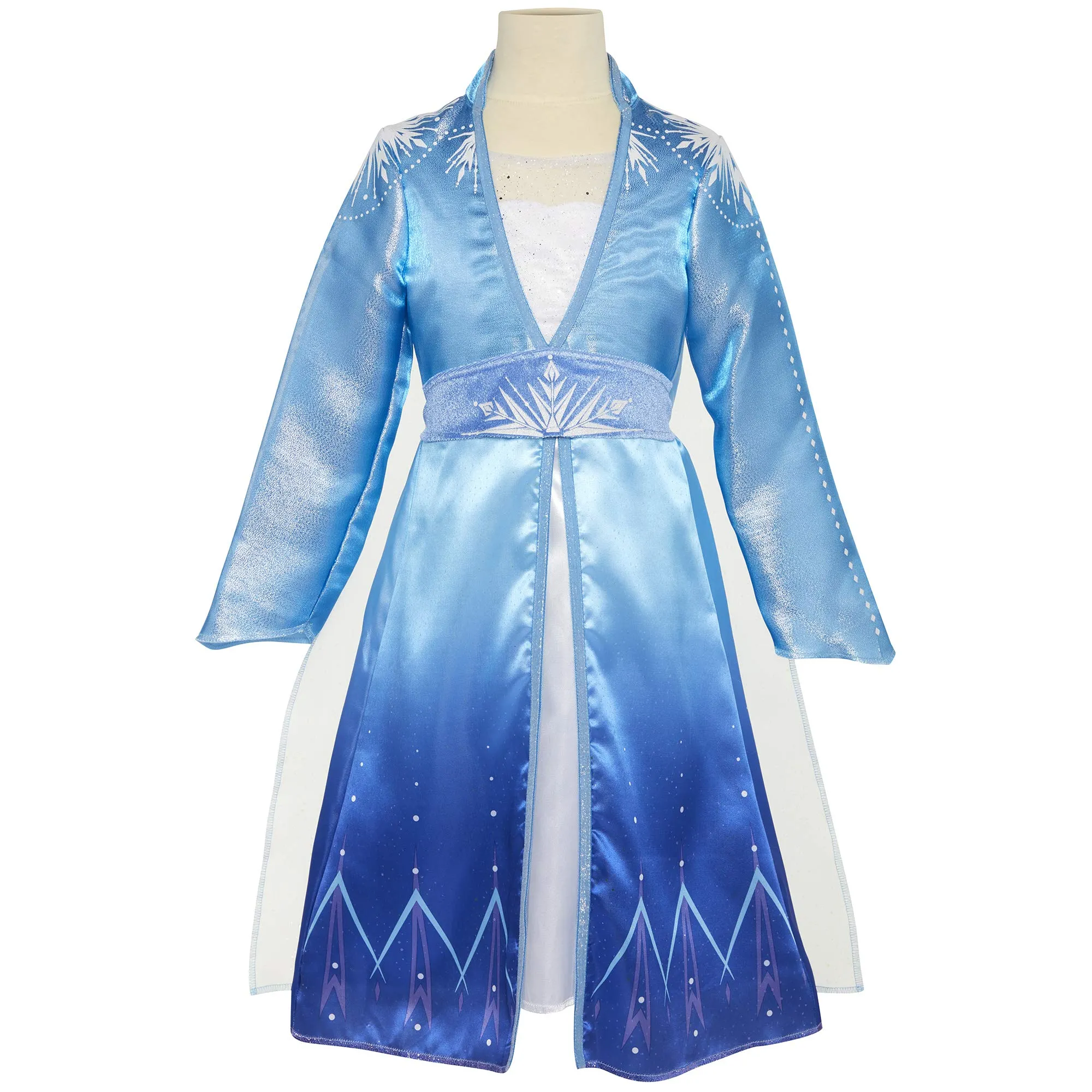 Disney Frozen 2 Elsa Adventure Girls Role-Play Dress Features Ice Crystal Winged Cape, Sleek Dress Cut with Glittery, Frosty Trim - Fits Sizes 4-6X, For Ages 3 