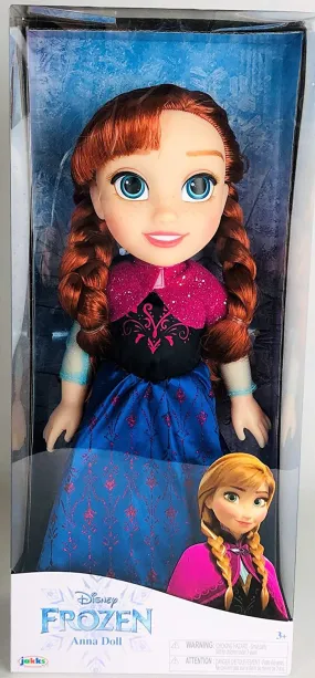 Disney Frozen Anna Toddler Doll with Movie Inspired Blue & Pink Outfit, Shoes & Braided Hair Style - Approximately 14" Tall