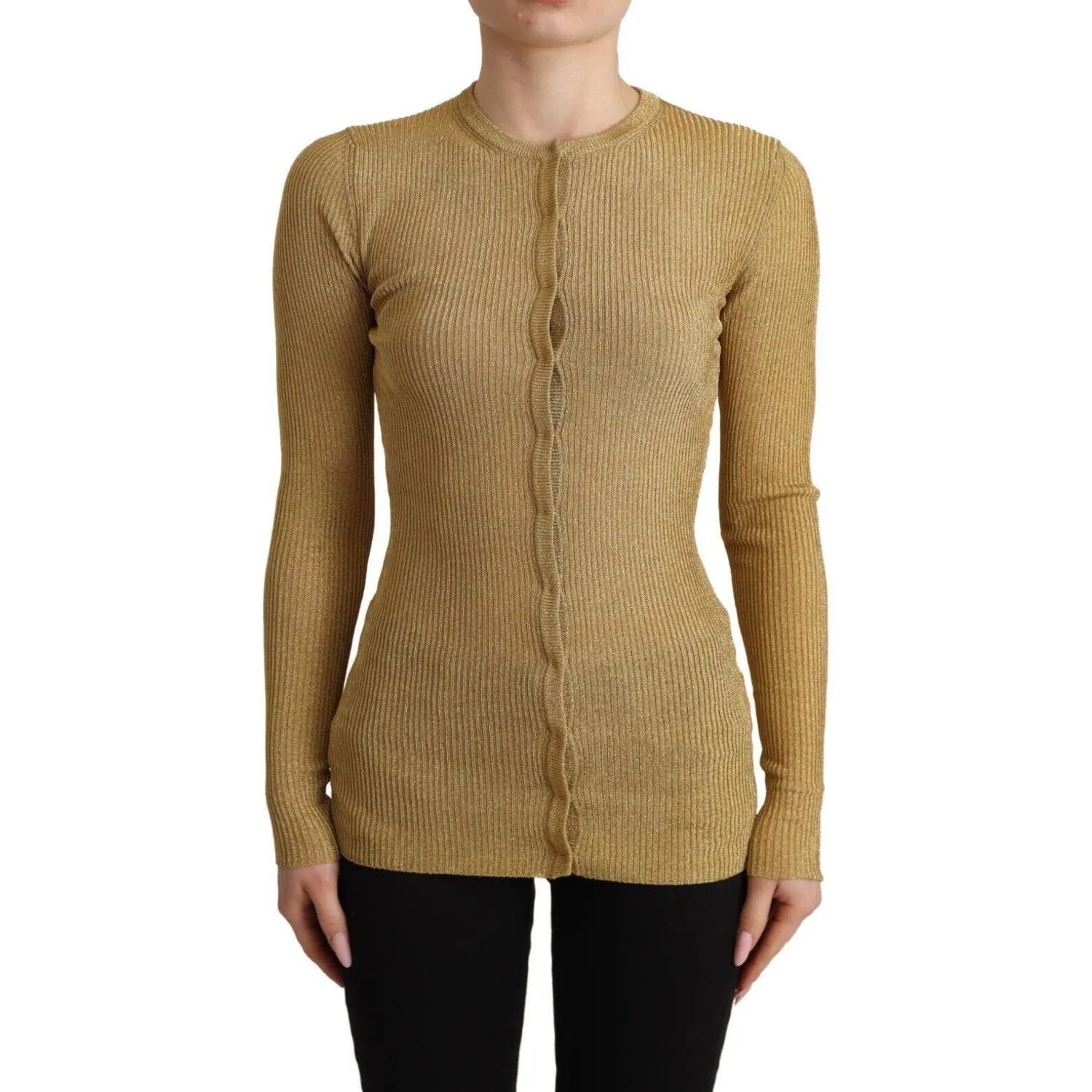 Dolce & Gabbana Glamorous Gold Snap-Button Cardigan