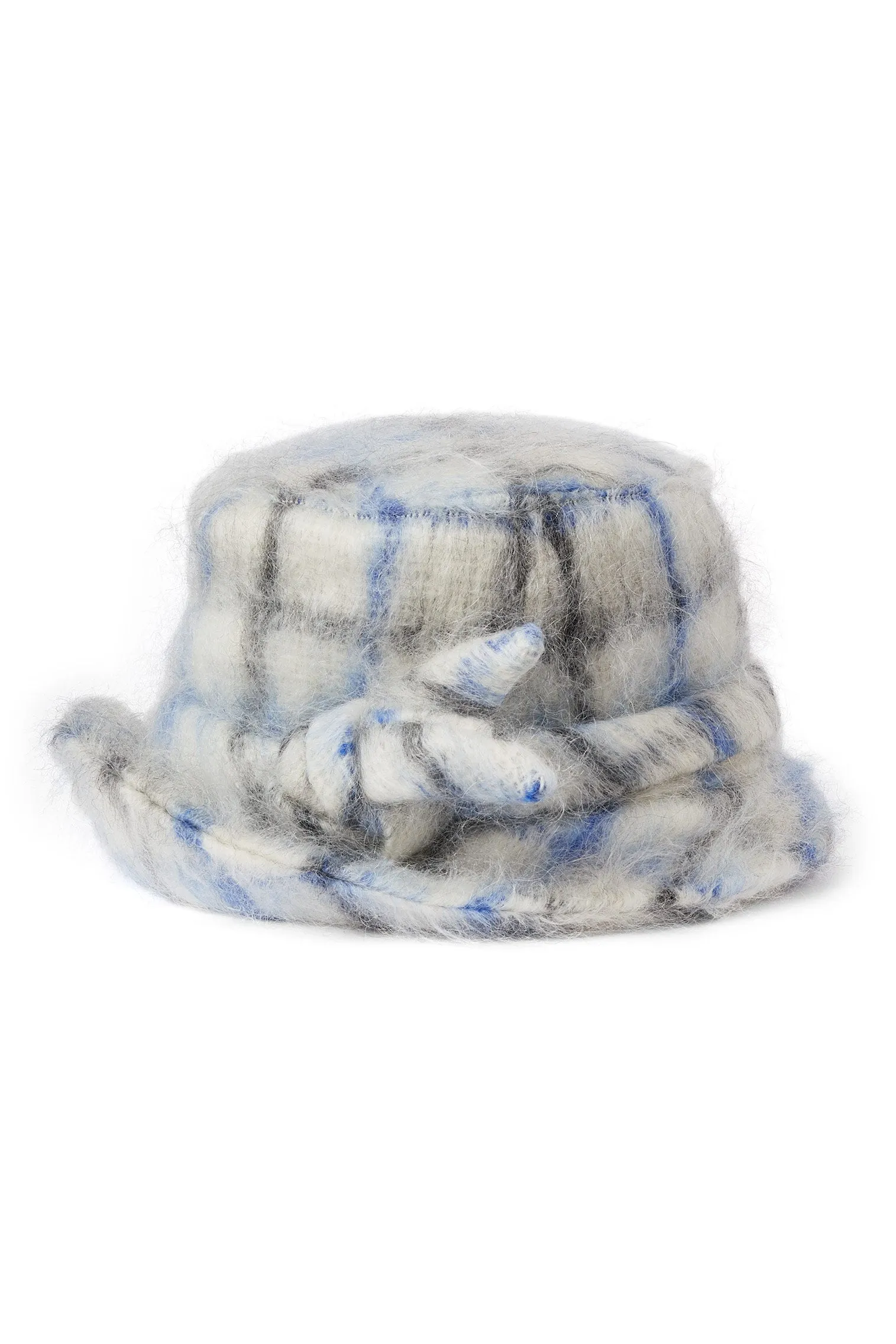 Dolores White Check Cloche