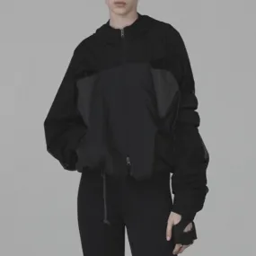 Double layered windbreaker black