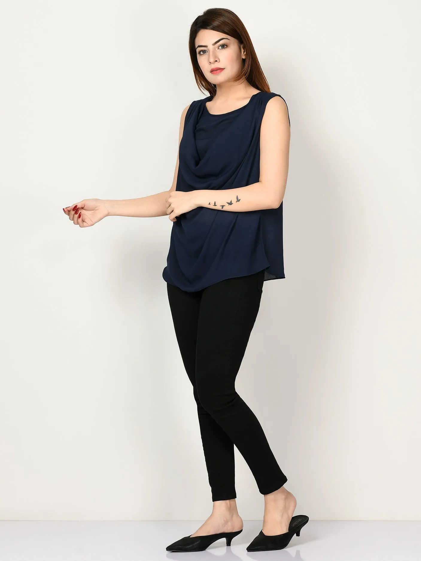 Draped Neck Top