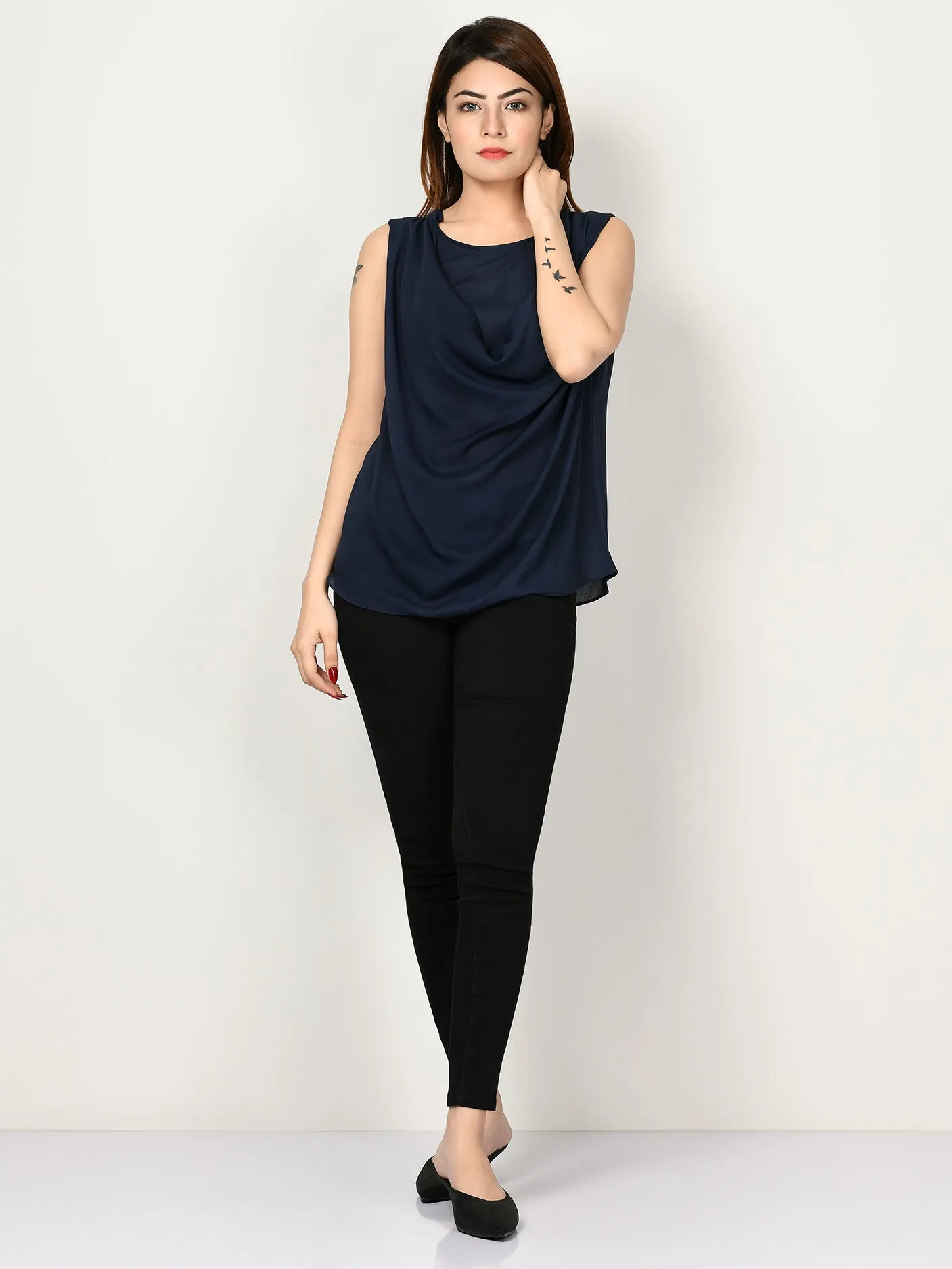 Draped Neck Top