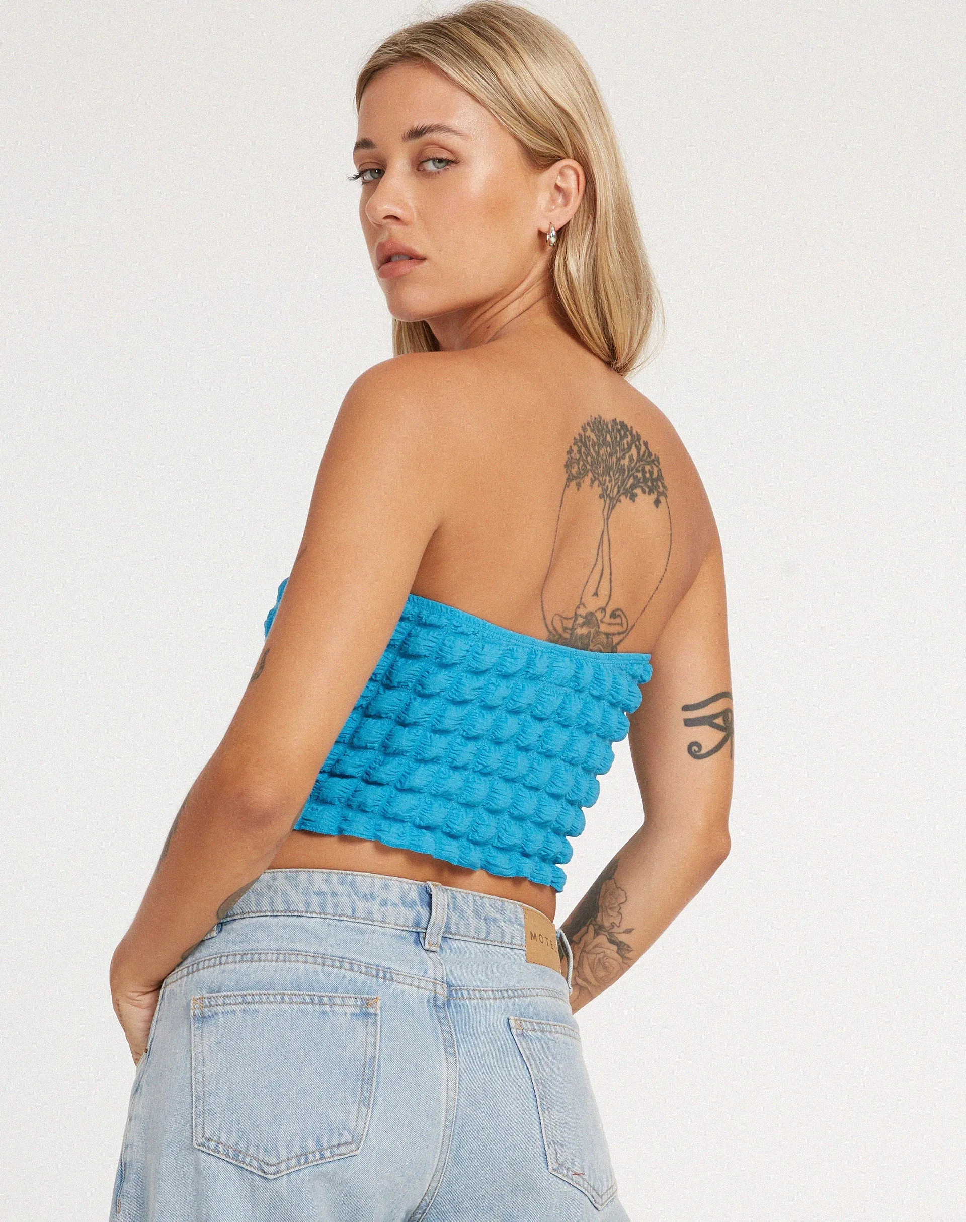 Dulce Bandeau Top in Blue