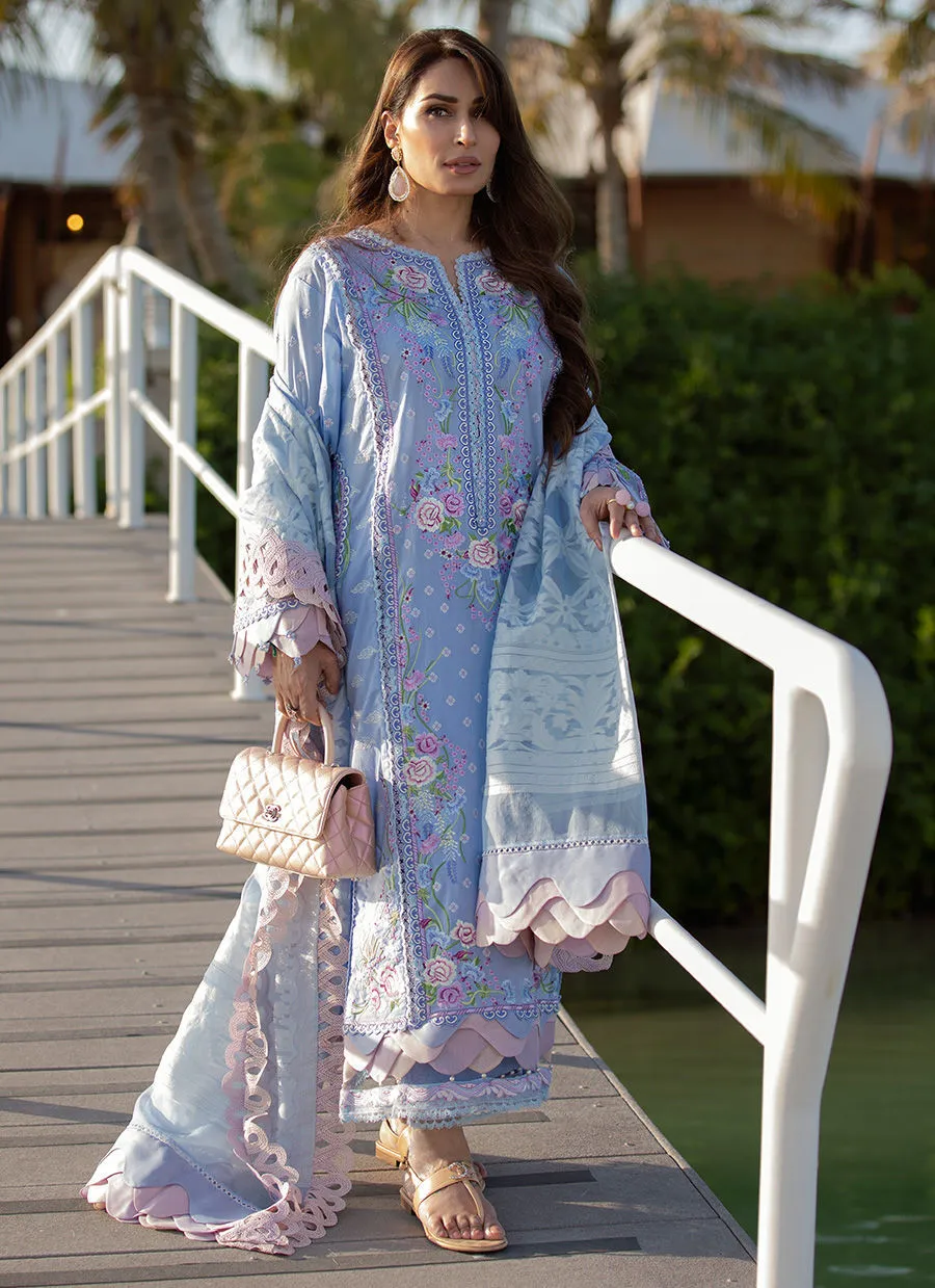 Farah Talib Aziz Luxury Lawn Collection 2022 – Santorini Blue