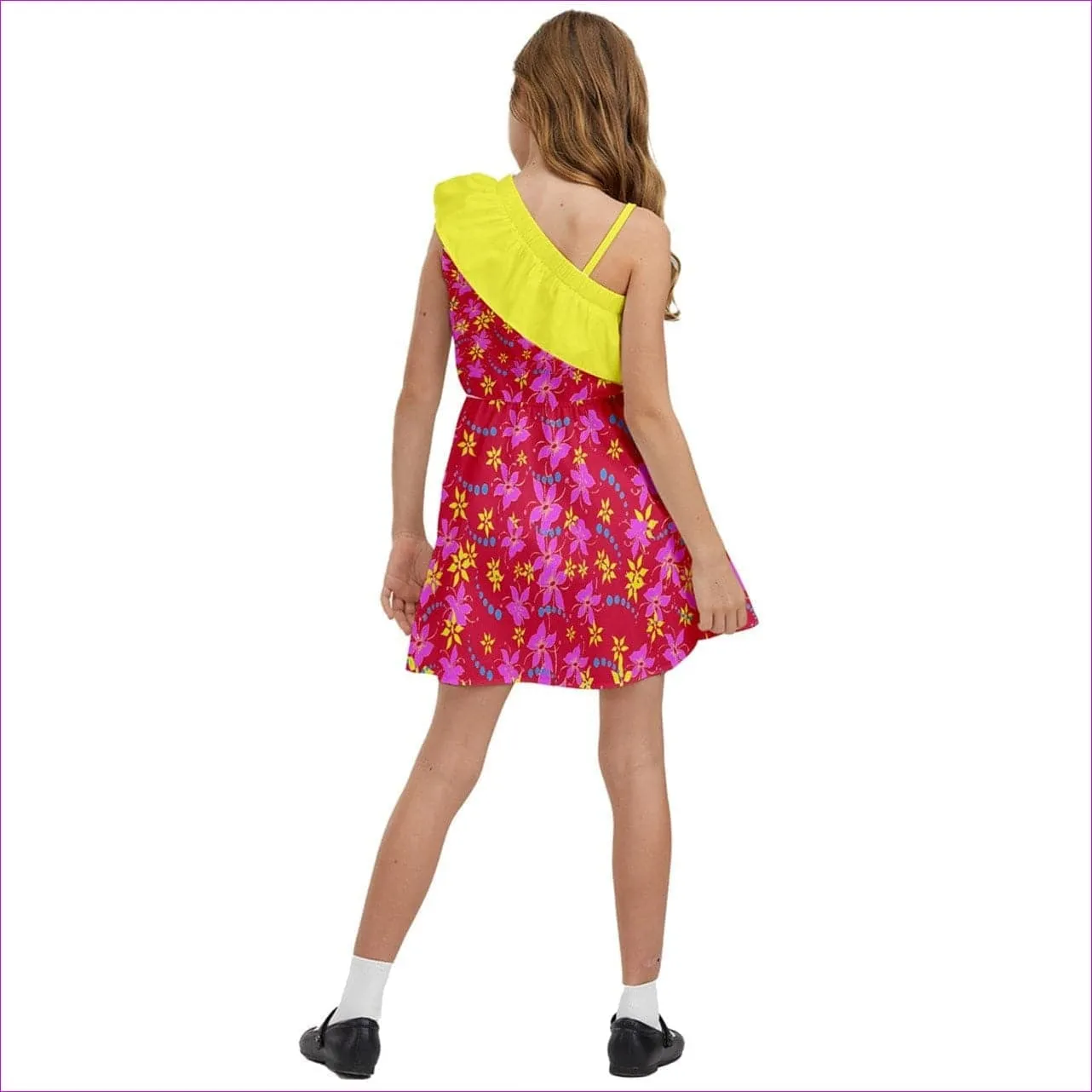 Floral Wear Kids One Shoulder Party Dress