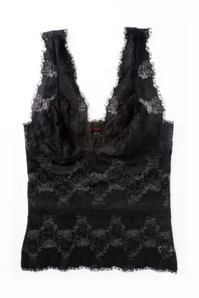 FOGAL 853 ROMANTIC V-Decollete Black Lace Top