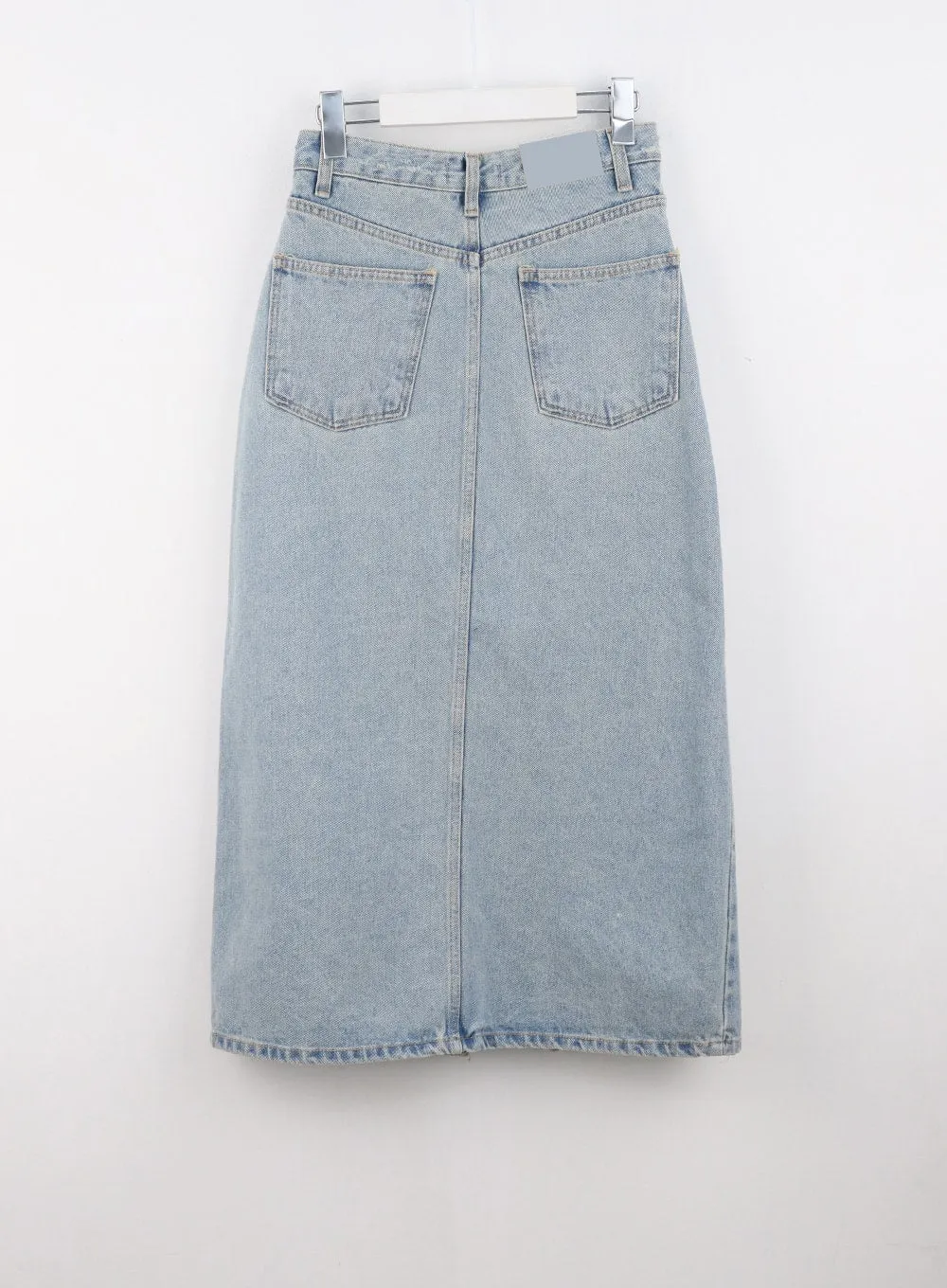 Front Slit Denim Maxi Skirt CS314