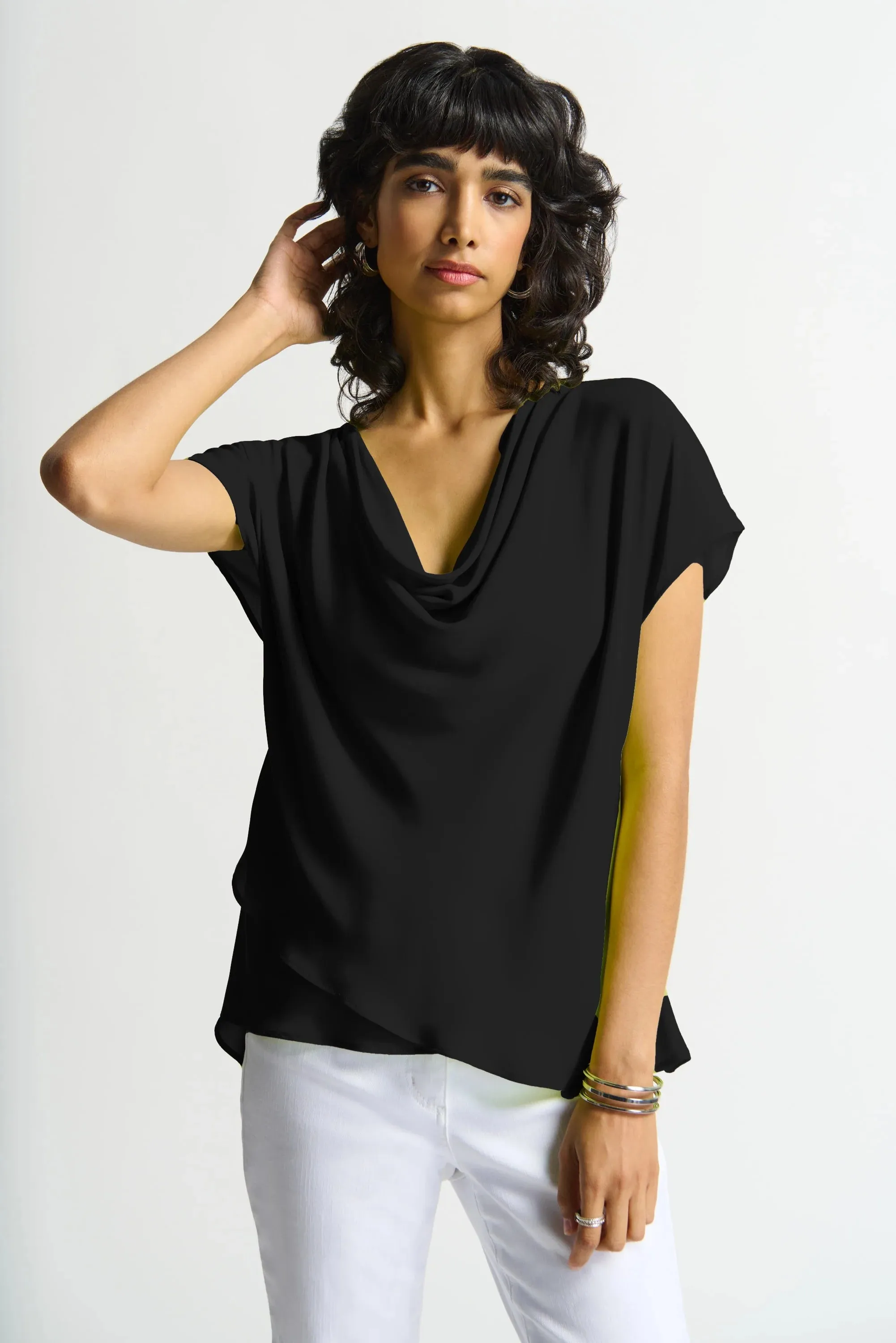 Georgette Fit and Flare Layered Top