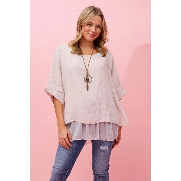 GIANA DOUBLE LAYERED LINEN TOP