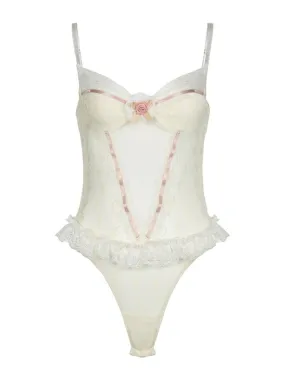 Giana Lace Bodysuit in White