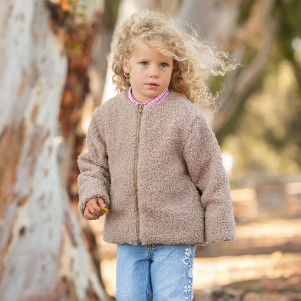 Girl Fleece/Sherpa Full-zip Lightweight Jacket