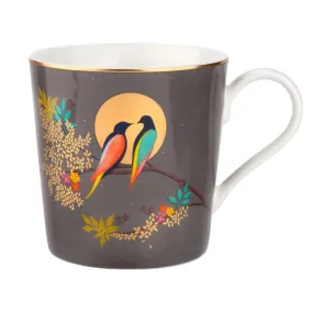 Grey Chelsea Bird Porcelain Mug in Gift Box