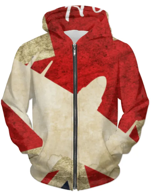 Hawker Typhoon Vintage WW2  UNISEX ZIP HOODIE