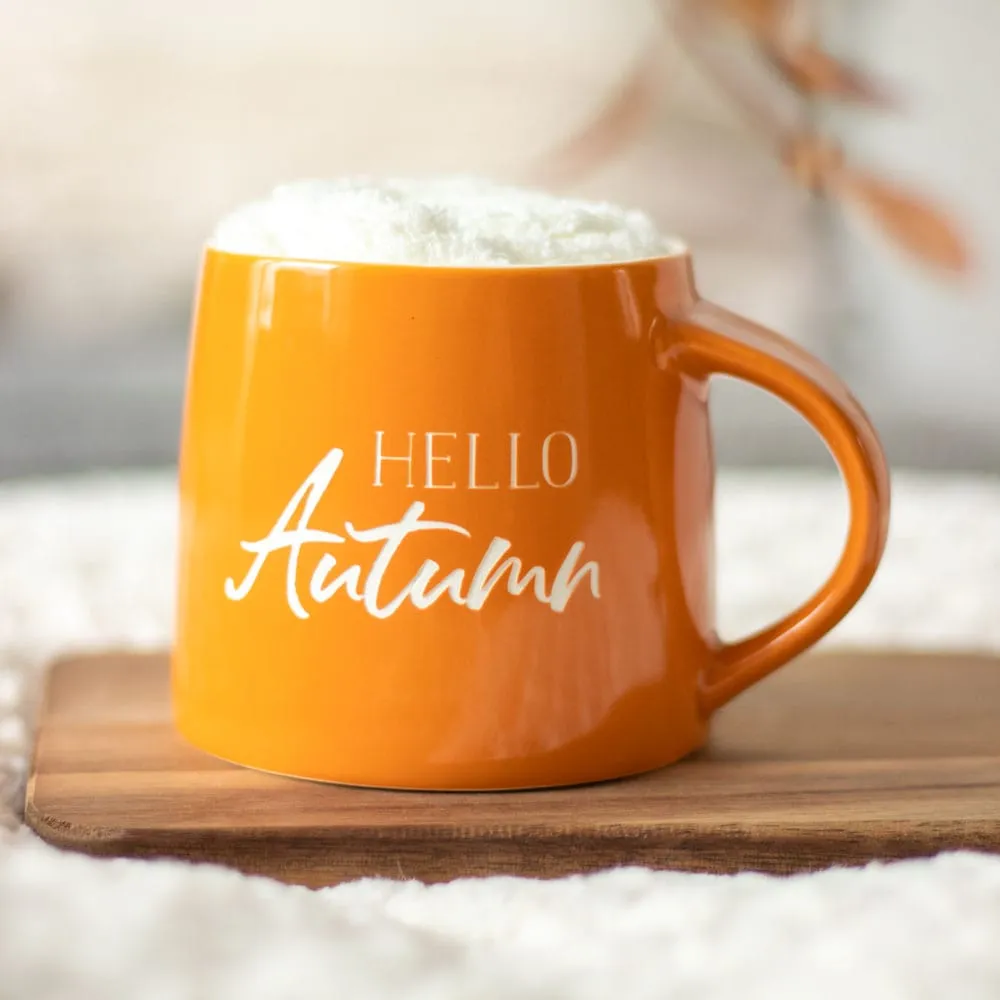 Hello Autumn Mug with Fluffy Socks Gift Set