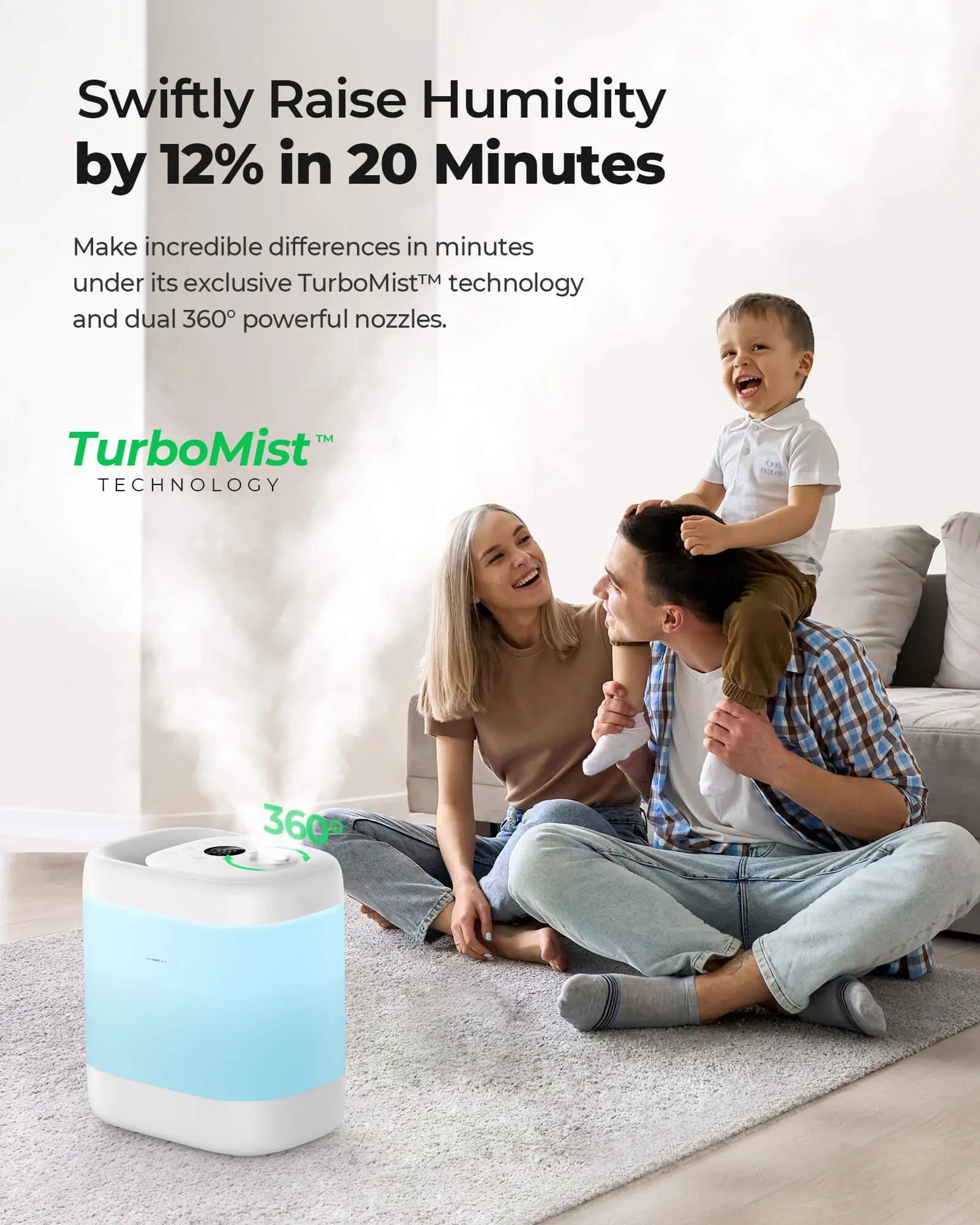 Homvana Cool Mist Humidifiers H102, 5L Top Fill Ultrasonic Vaporizer  Humidifiers