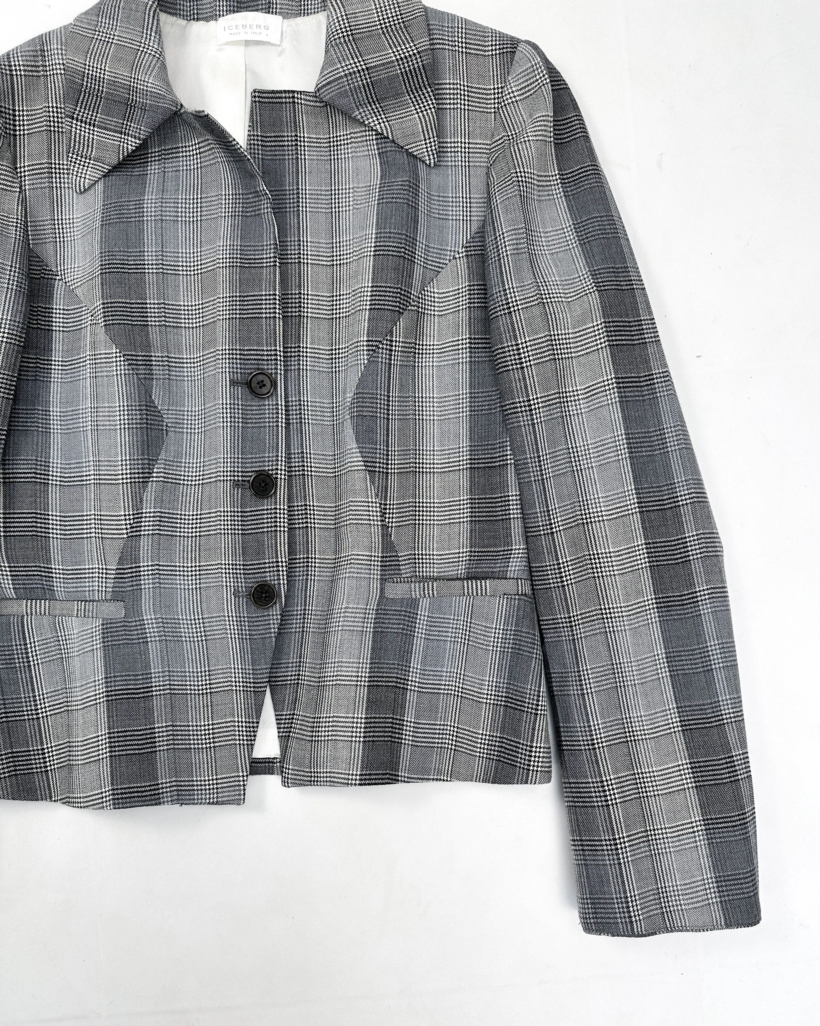 Iceberg Asymmetric Pattern Wool Blazer 2000's