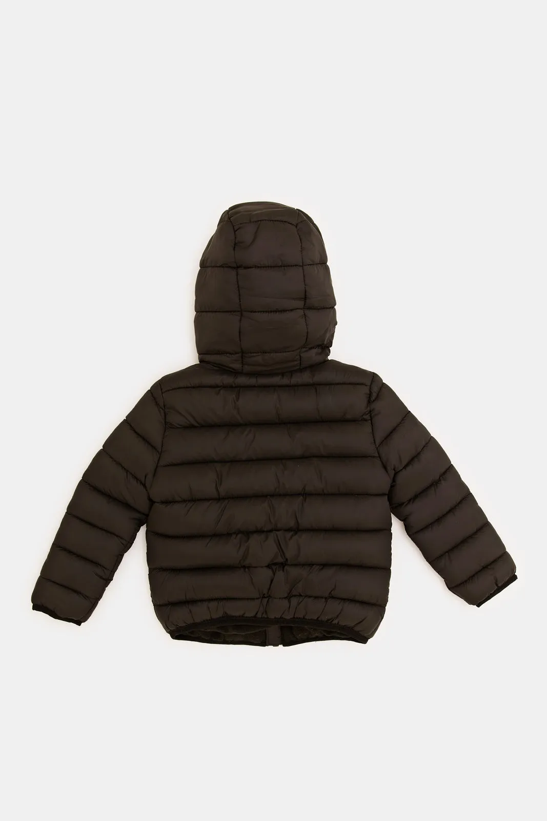 Infant Boys Black Hoody Puffer Jacket