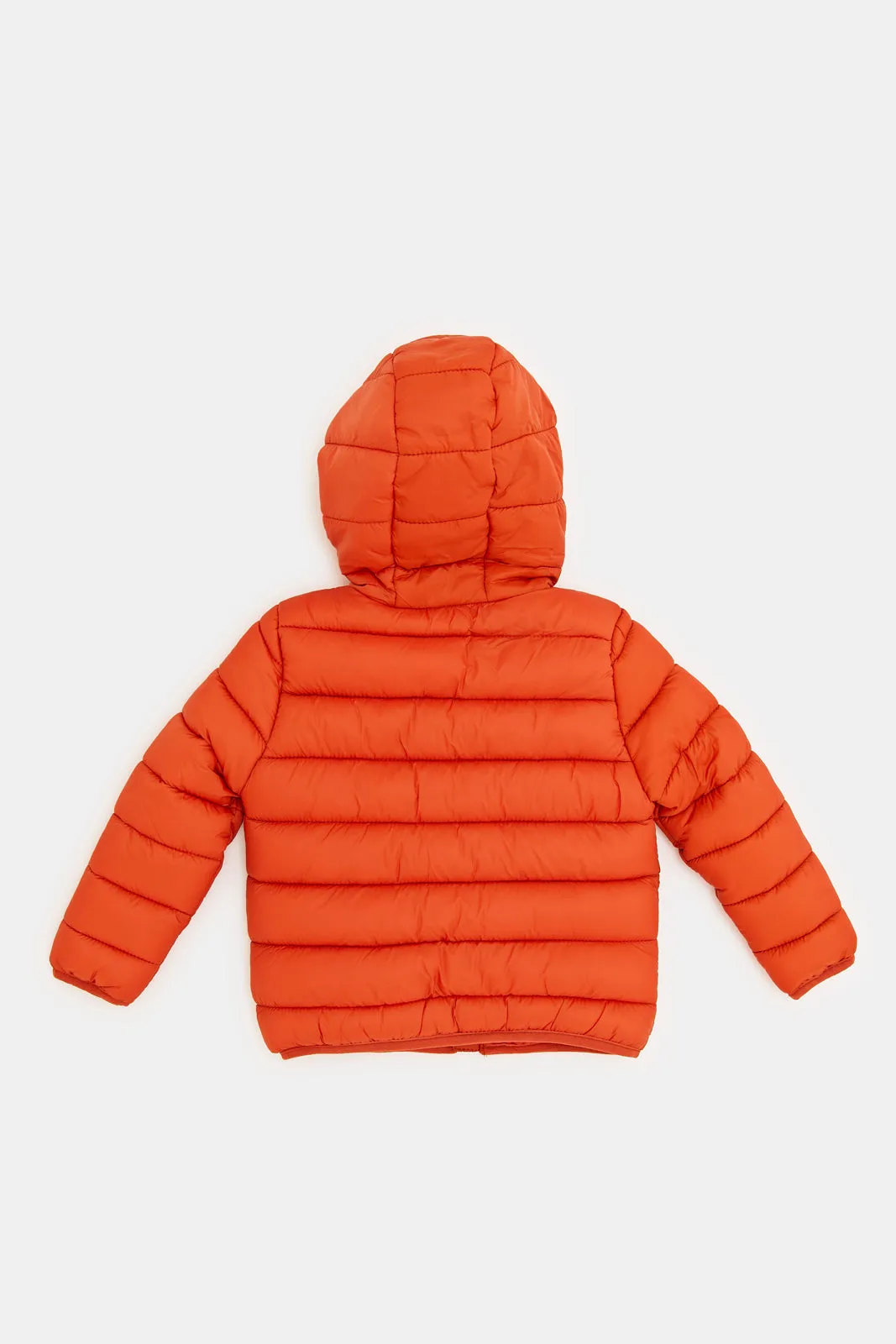 Infant Boys Orange Hoody Puffer Jacket