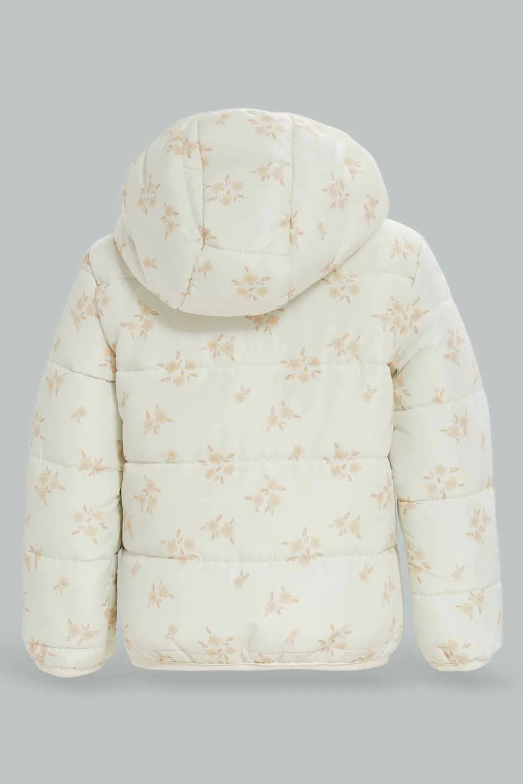 Infant Girls Ivory Puffer Jacket