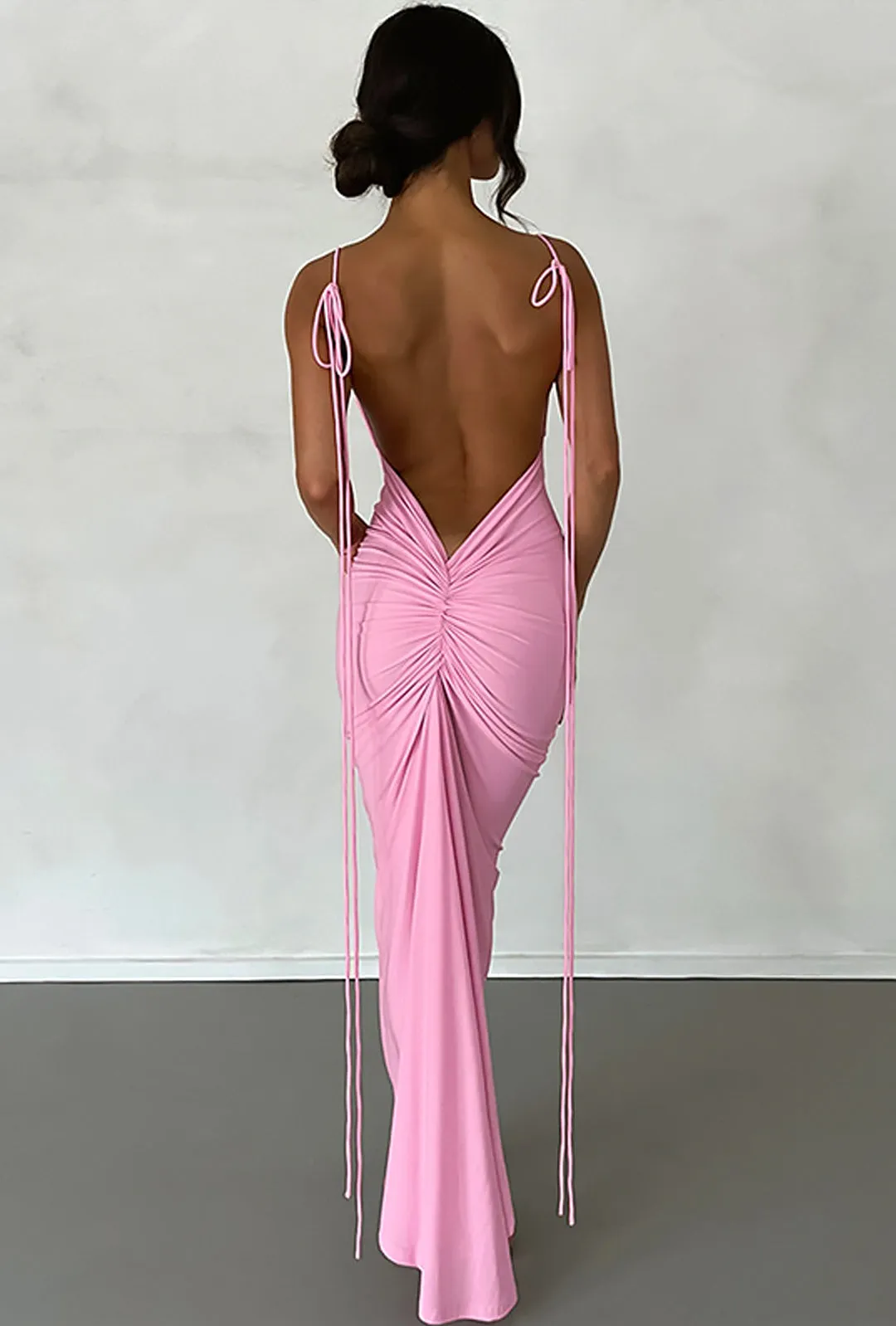 KANSA - DRAPE BACK MAXI DRESS