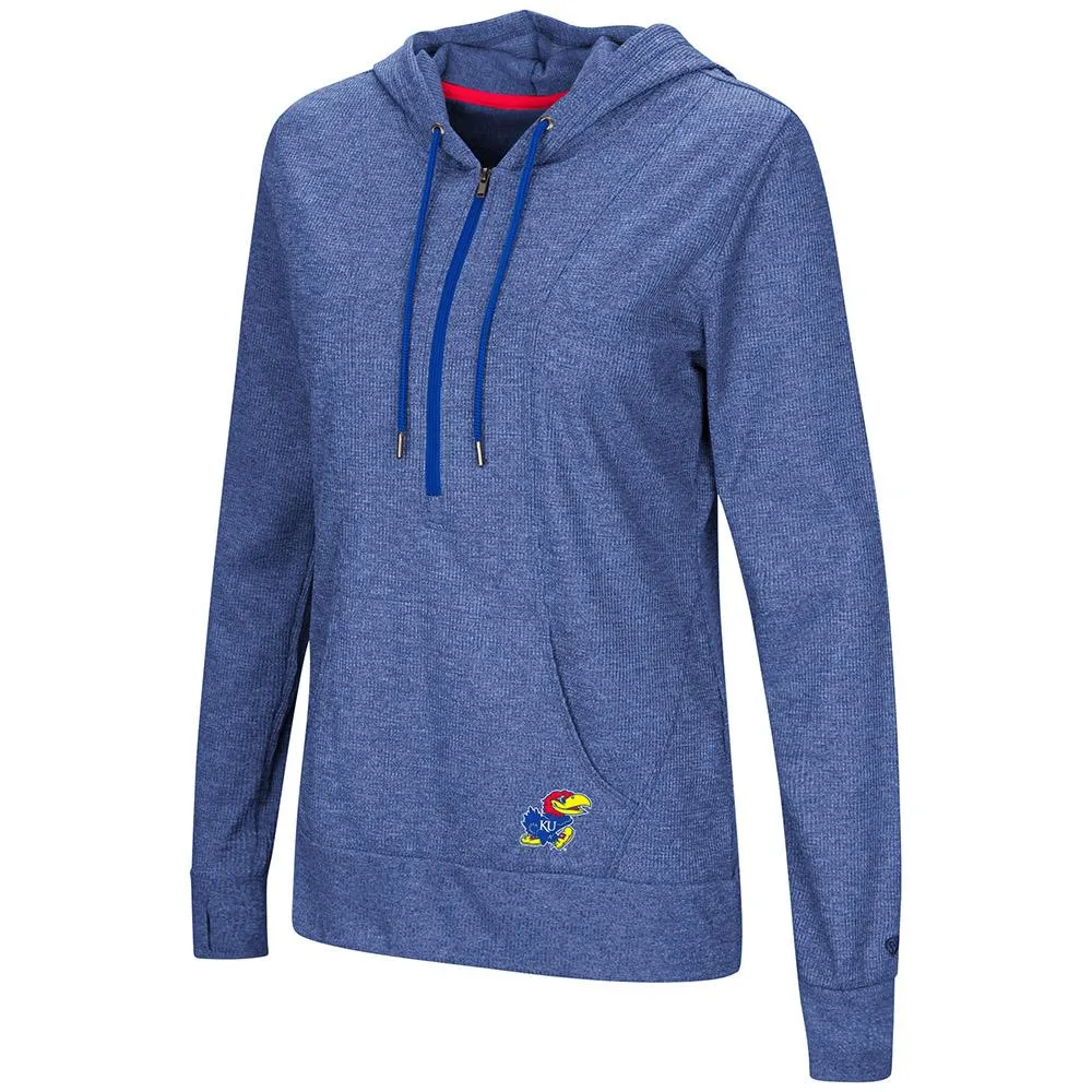 Kansas Jayhawks WOMEN'S "Sugar" 1/2 Zip Thermal Hoodie T-Shirt