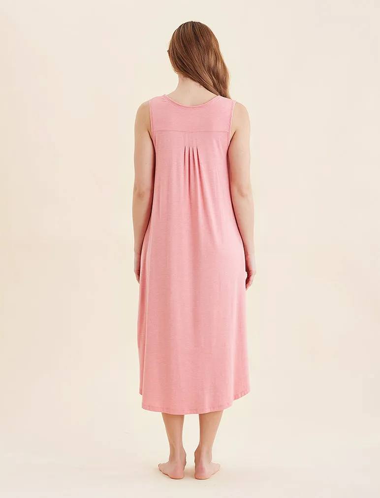 Kate Modal Soft Pleat Front Maxi Nightgown