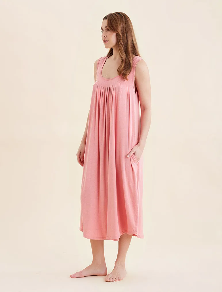 Kate Modal Soft Pleat Front Maxi Nightgown