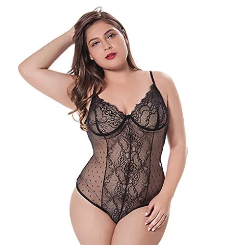 Lace See Through Bodysuit Sexy Lingerie.