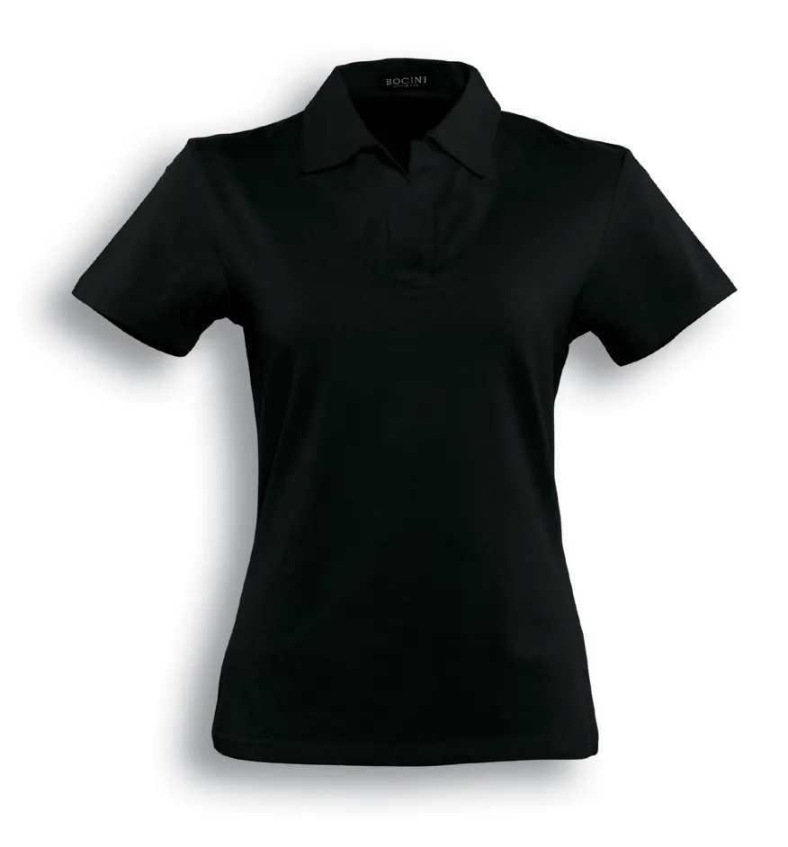 Ladies Cotton Spandex Polo - Black