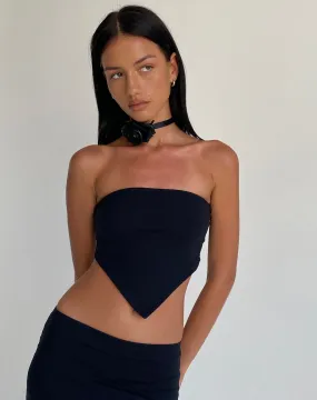 Ladshe Bandeau Top in Lycra Black