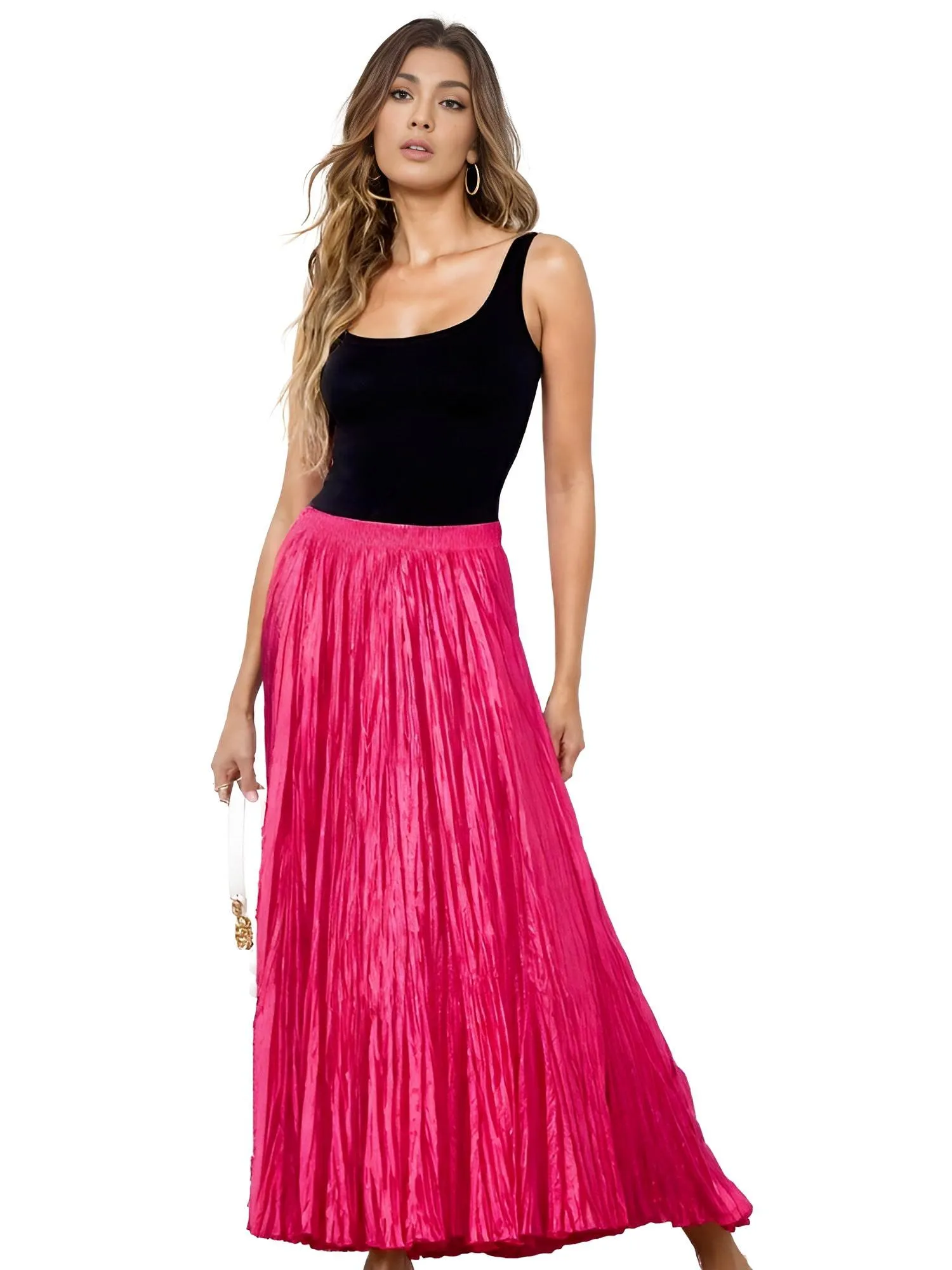 Large Hem Folds A-line Pleated Women's Skirt - In 15 Colors!