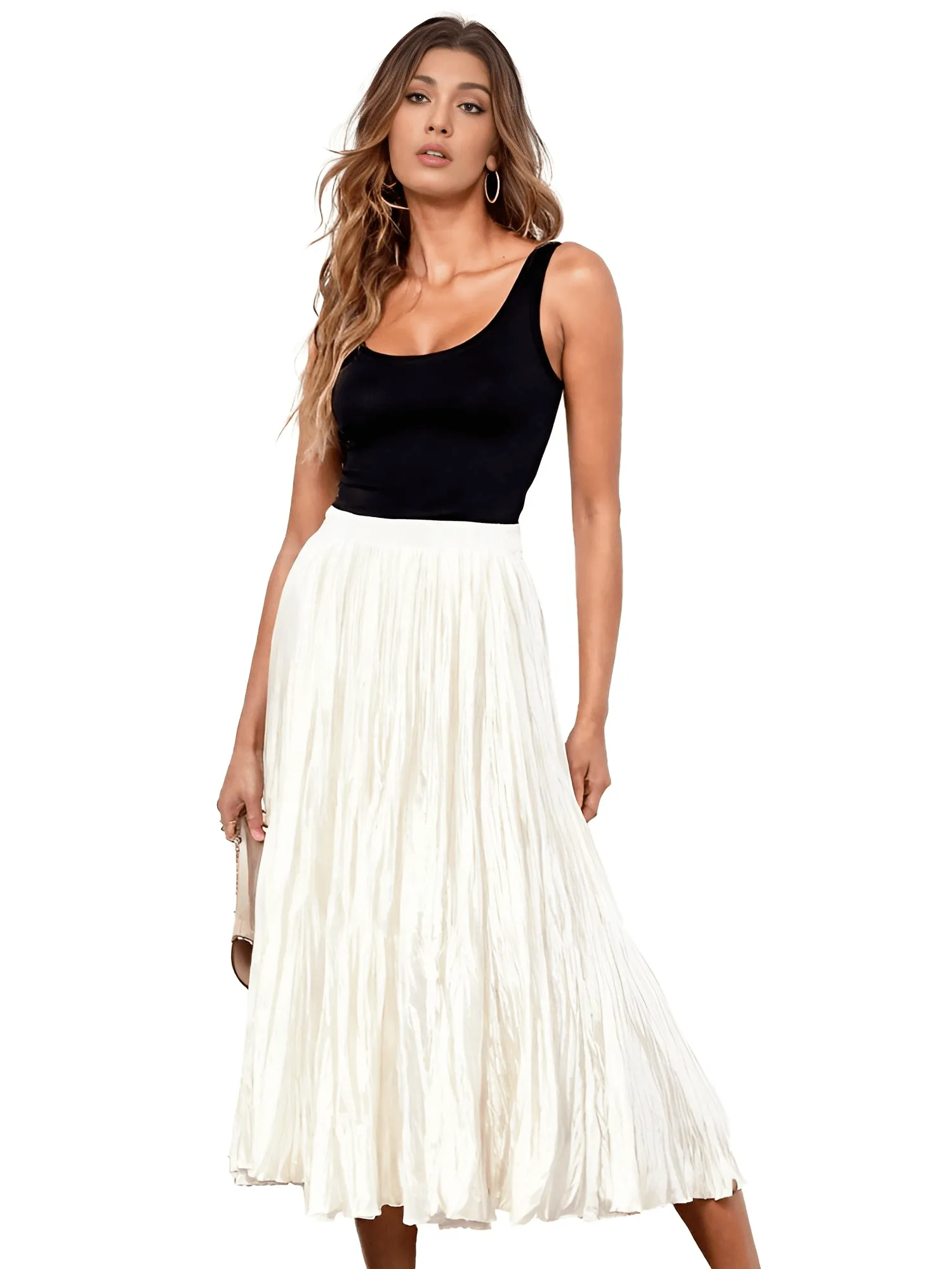 Large Hem Folds A-line Pleated Women's Skirt - In 15 Colors!